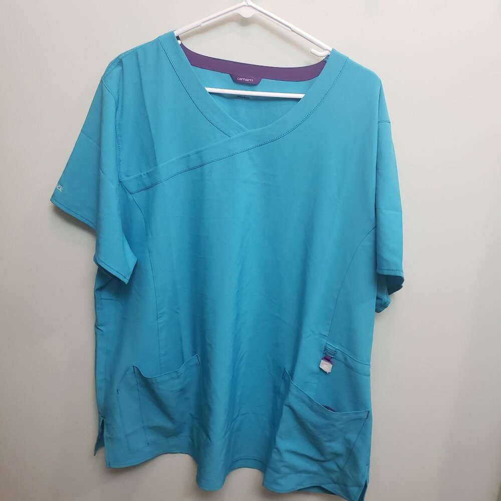 Carhartt Scrub Top Blue and Yellow Size 3x